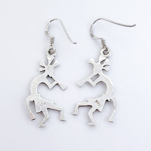 Vintage Sterling Silver 925 Kokopelli Dangle Earrings - Picture 5 of 8
